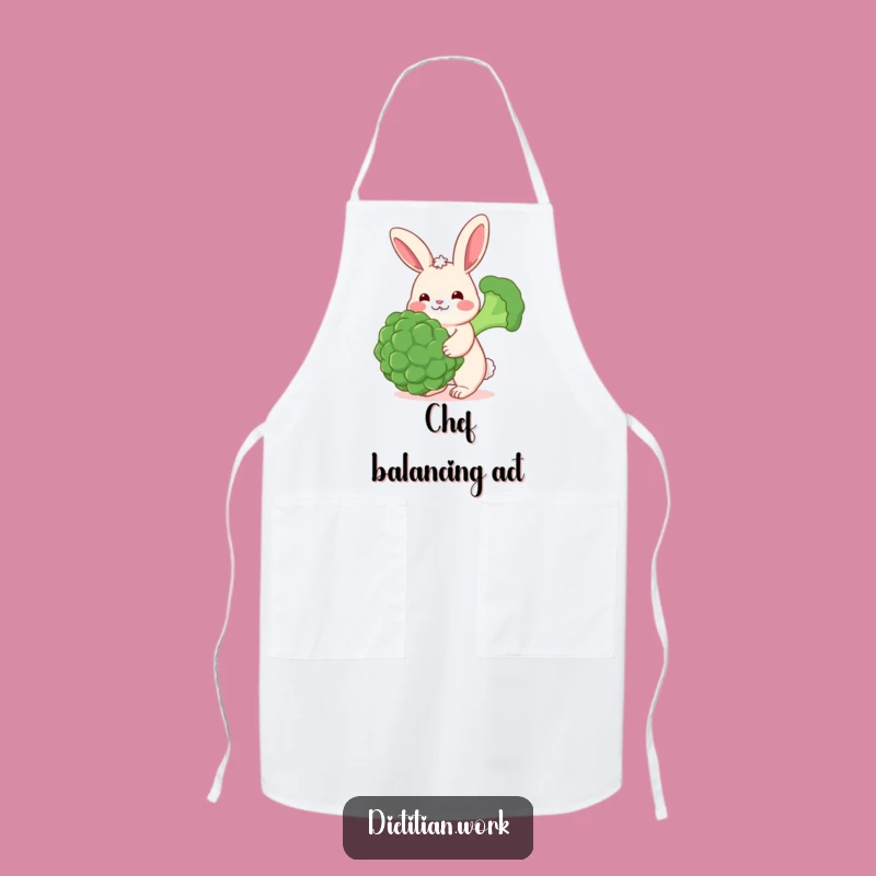 Funny Rabbit Veggie Apron: Broccoli Balance Master, Essential Funny Gift for Healthy Cooks
