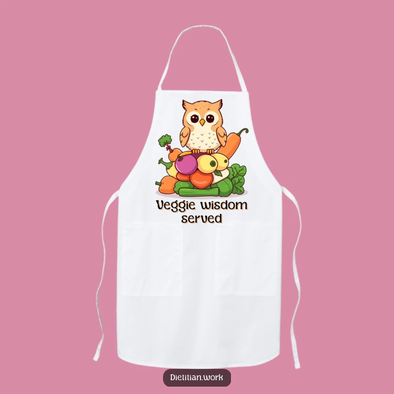 Funny Owl Veggie Apron: Wise Perch Design, Essential Funny Gift for Kitchen Scholars