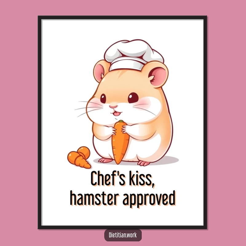 Free Printable Wall Art: Chubby Hamster Chef - Funny Downloadable Decor