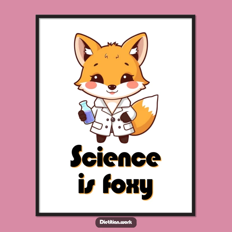 Free Printable Wall Art: Clever Fox Scientist - Funny Downloadable Decor