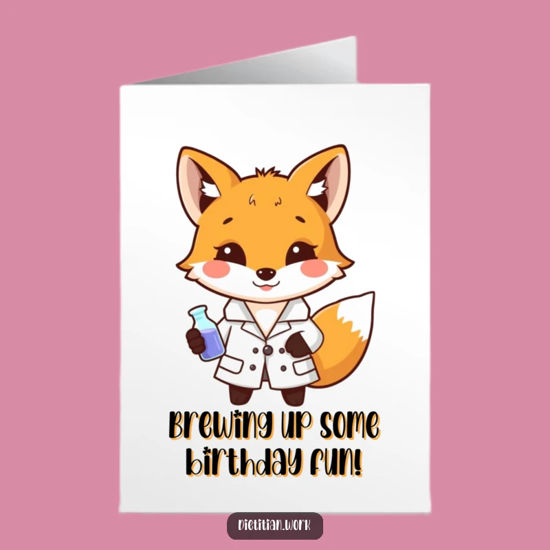 Free Printable Birthday Card: Clever Fox Scientist - Funny Downloadable Gift