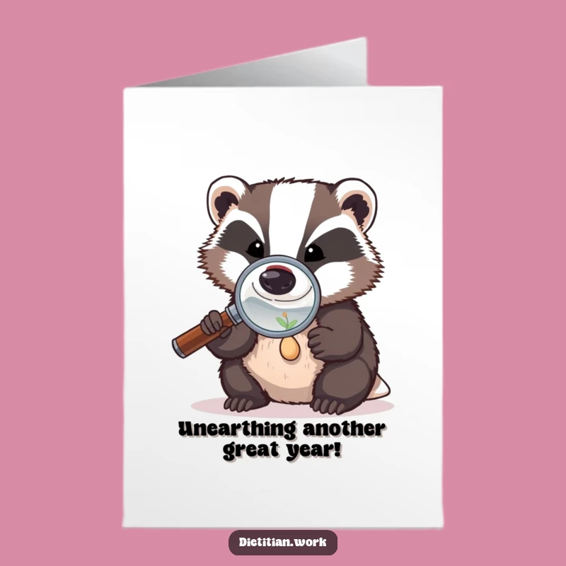 Free Printable Birthday Card: Curious Badger - Funny Downloadable Gift for Investigators