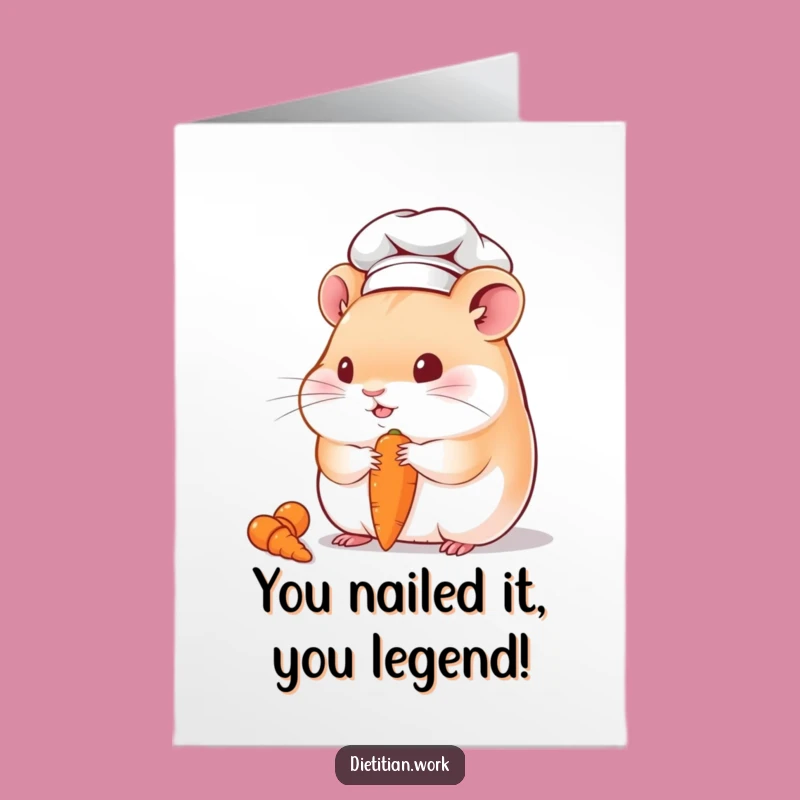 Free Printable Congrats Card: Chubby Hamster Chef - Funny Downloadable Gift Idea