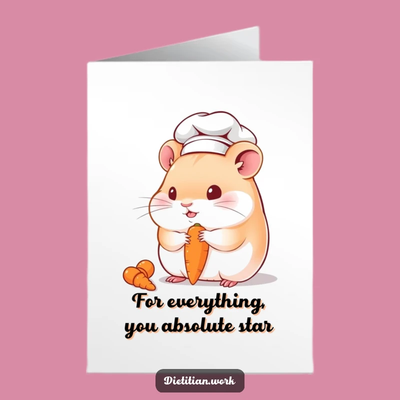 Free Printable Thank You Card: Chubby Hamster Chef - Heartfelt Downloadable Humor