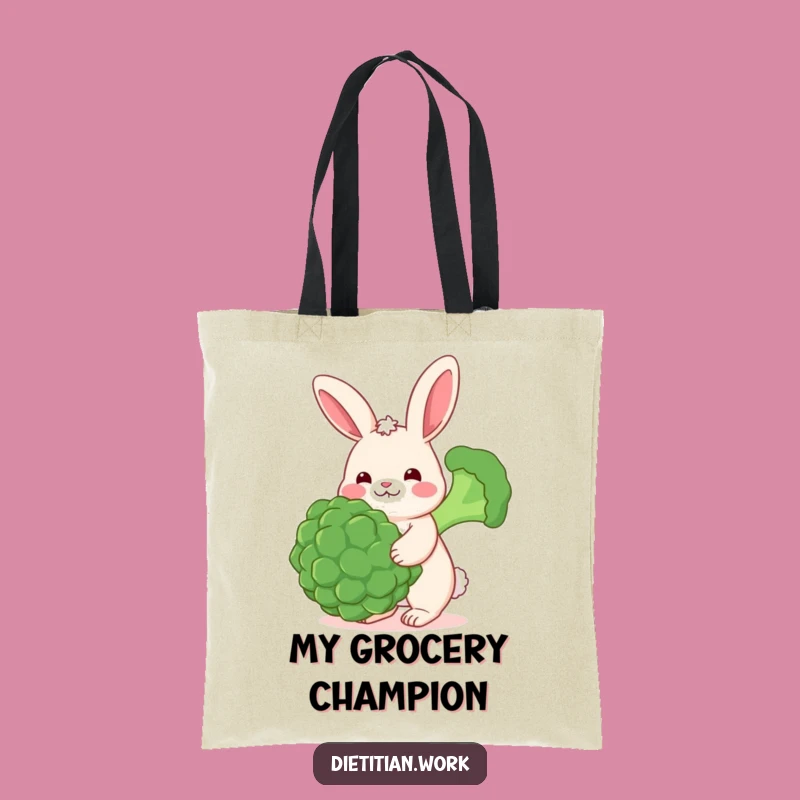 Funny Rabbit Veggie Tote Bag: Broccoli Balance Carrier, Perfect Funny Gift for Healthy Haulers